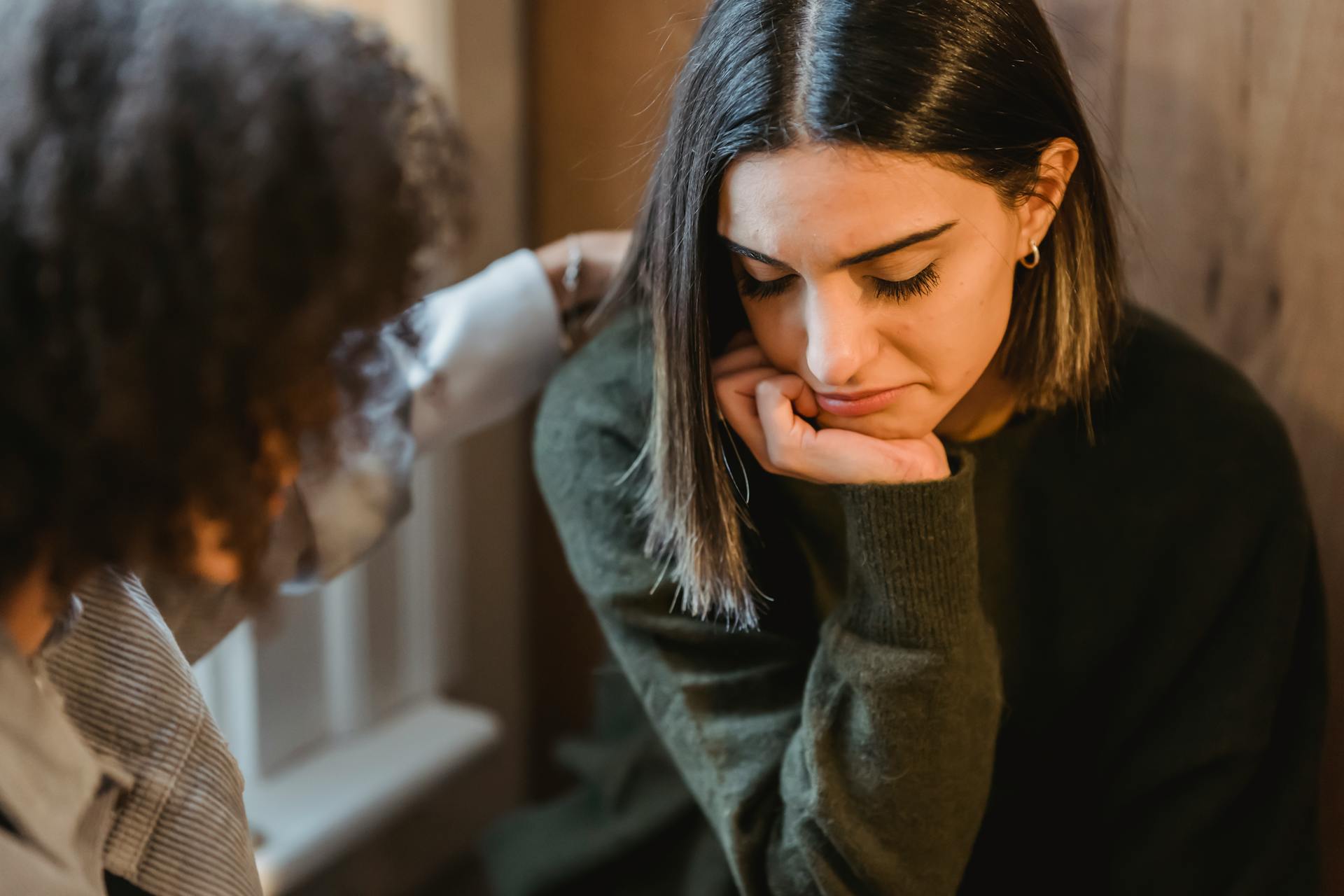 A woman being reassured